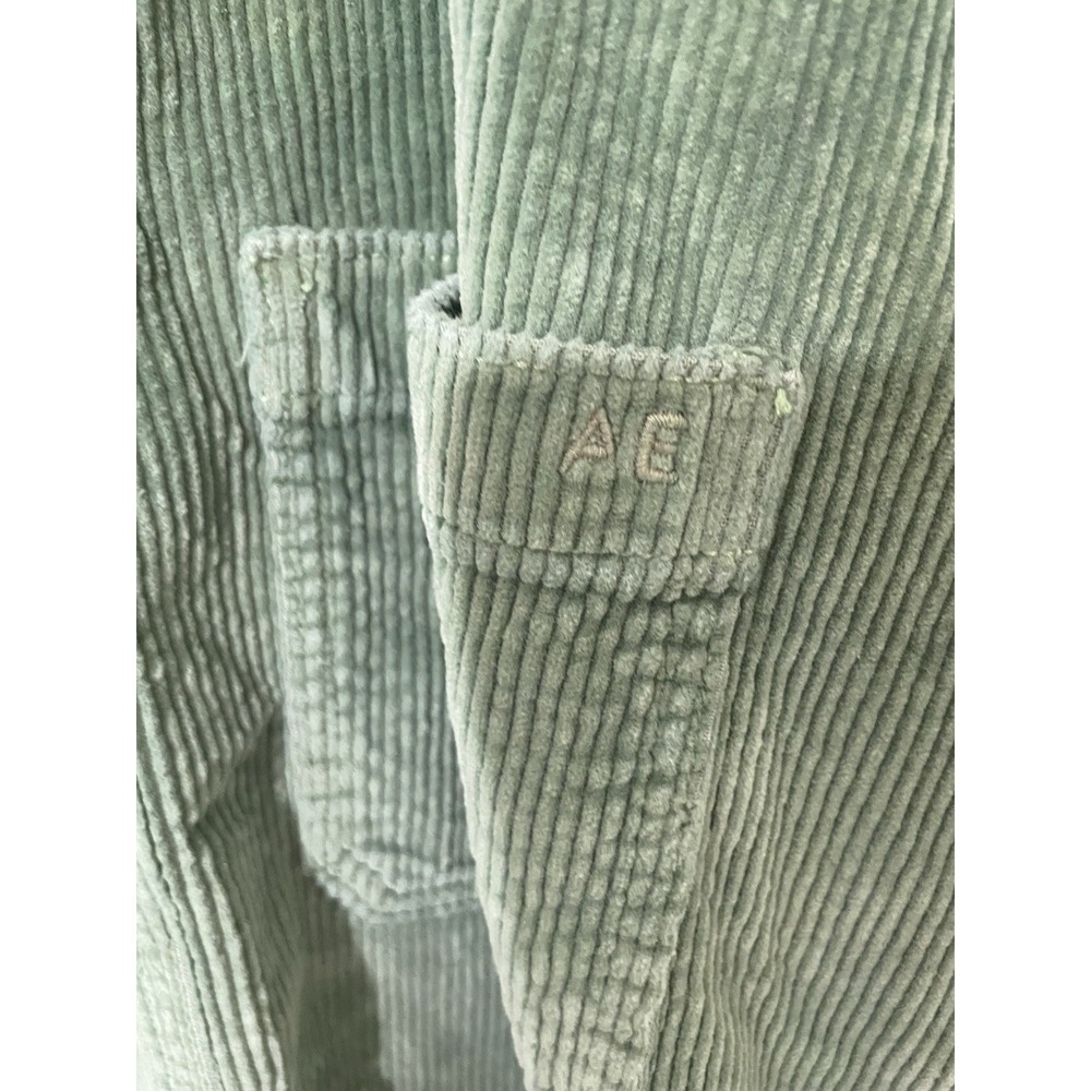 American Eagle Y2K Dress Womens Green Corduroy Overall Pinafore Mini Jumper M - Picture 6 of 7